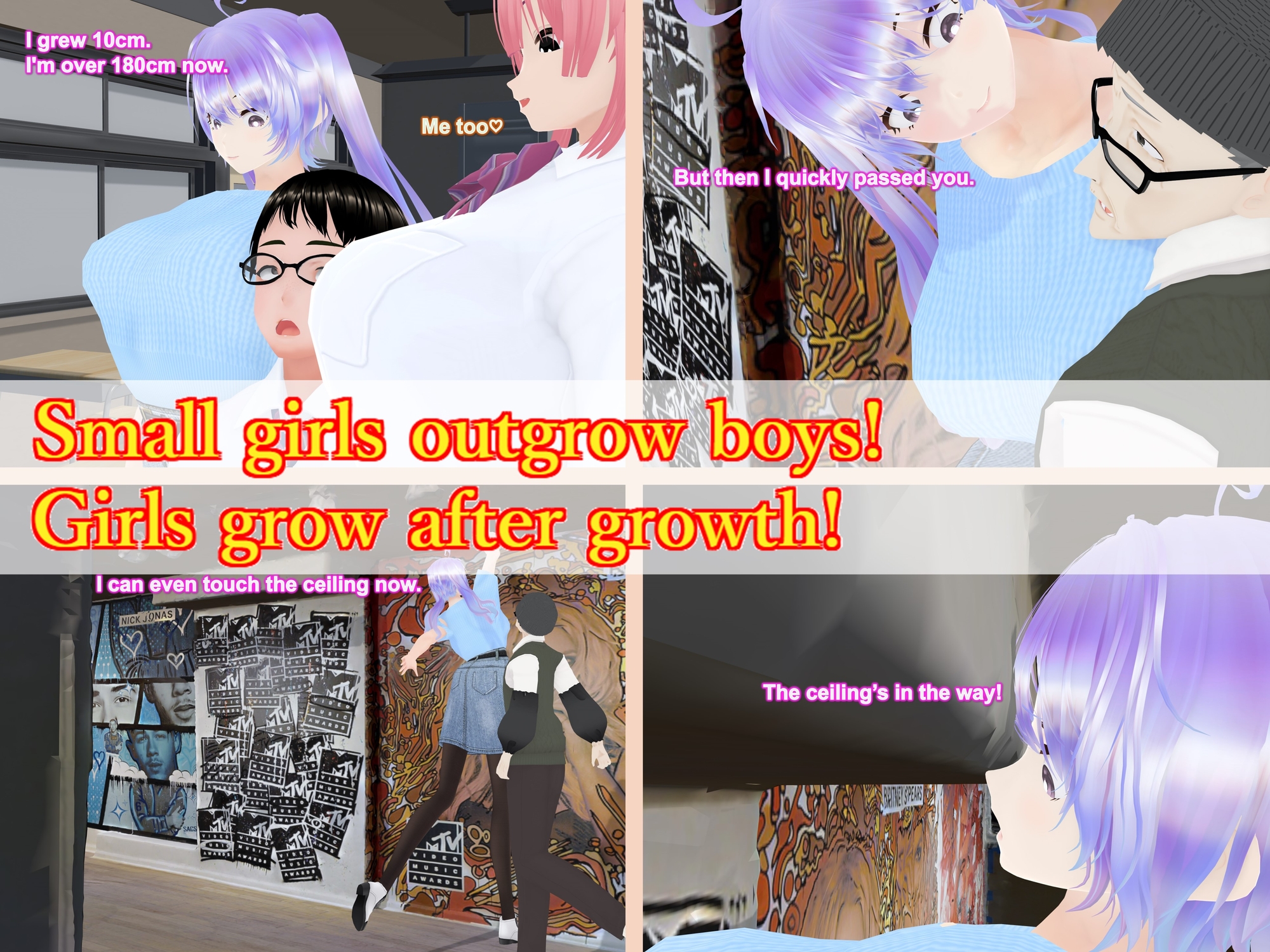 Outgrowing only girls, Overtake boys, Growth sound. Mural Museum Arc