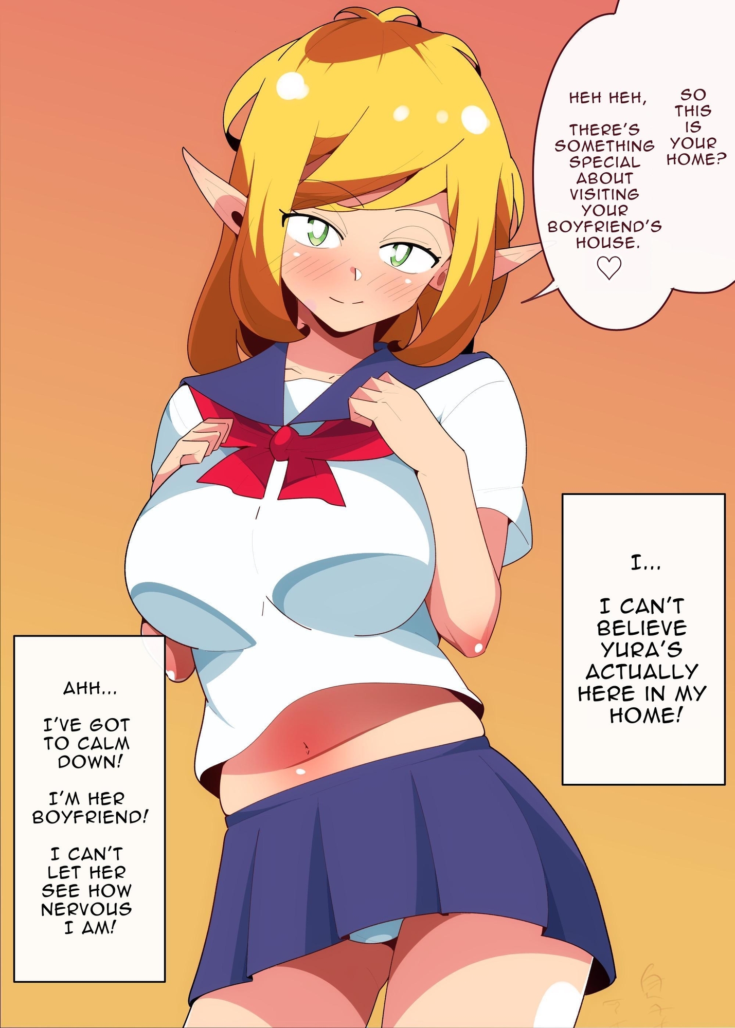 【英語版】エルフ彼女、親父に寝取られる