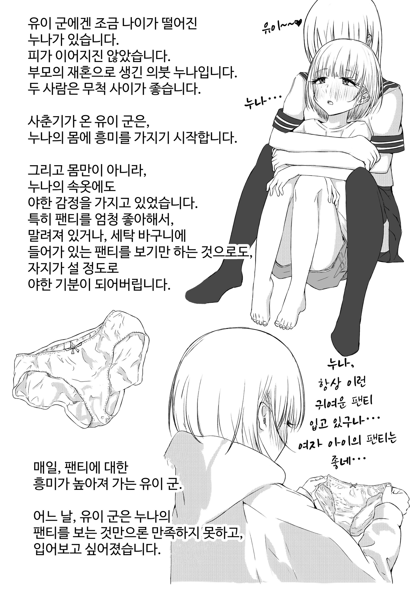 【韓国語版】お姉ちゃんのパンツ穿いてオナニーする女の子みたいな男の子