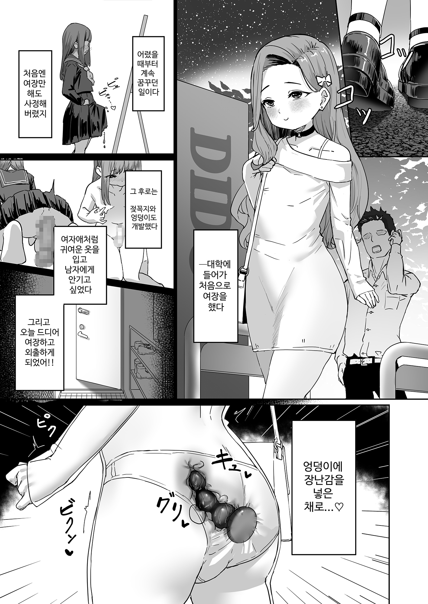 【韓国語版】変態男の娘のどきどき女装外出デビュー