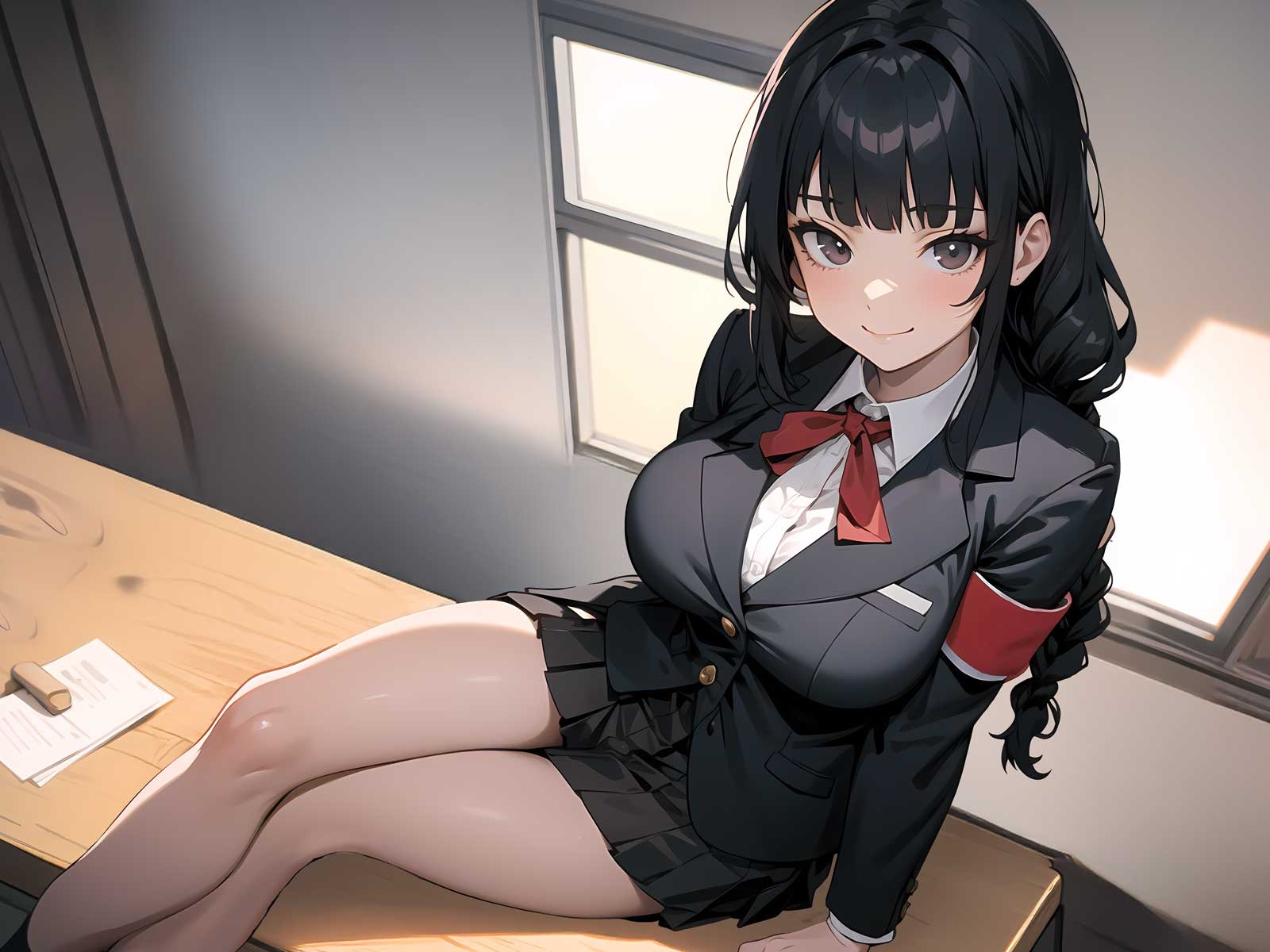 放課後の教室でオナニーしていたら…イケイケ巨乳風紀委員長に見つかり強○取り絞りえっち
