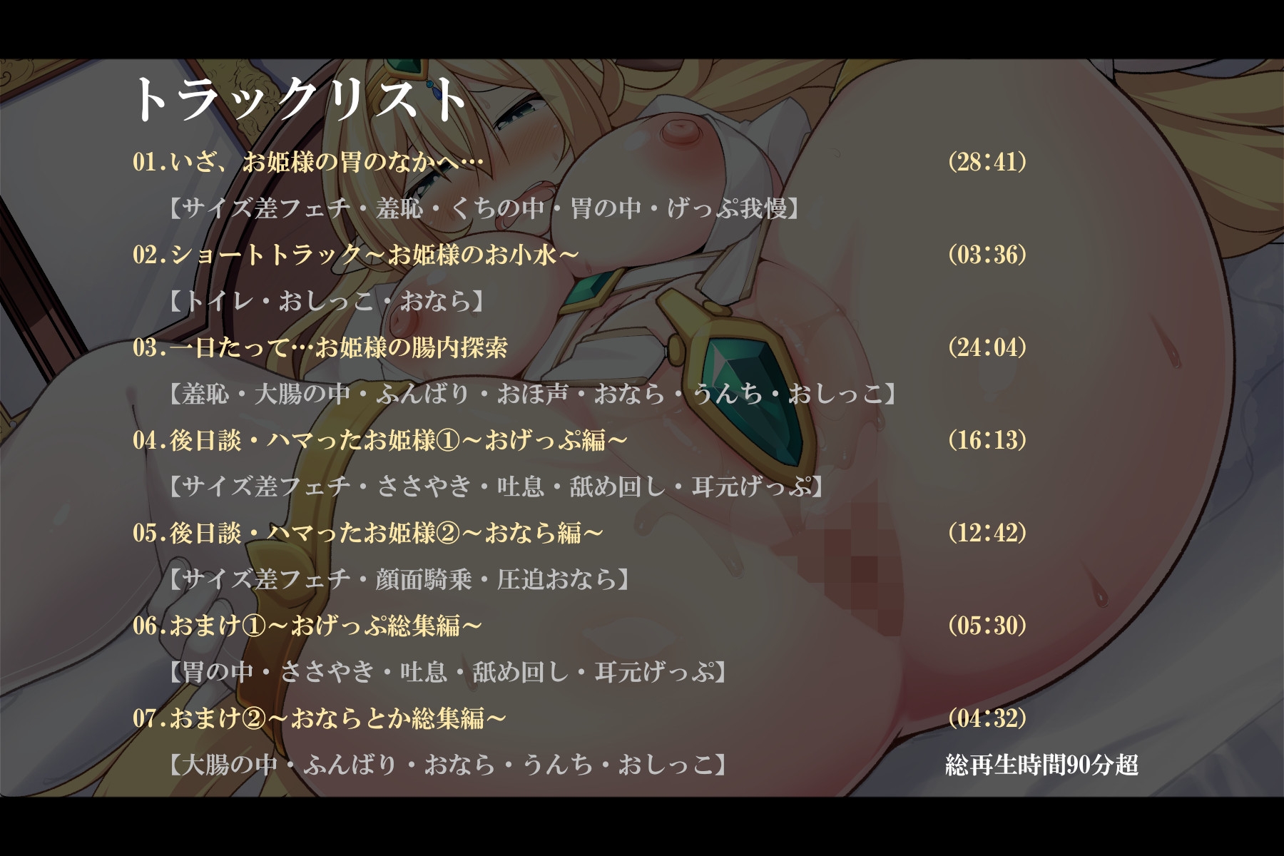 【げっぷ・排泄・体内探索】宝石をのんだお姫様のたとえ胃のなか腸のなか…