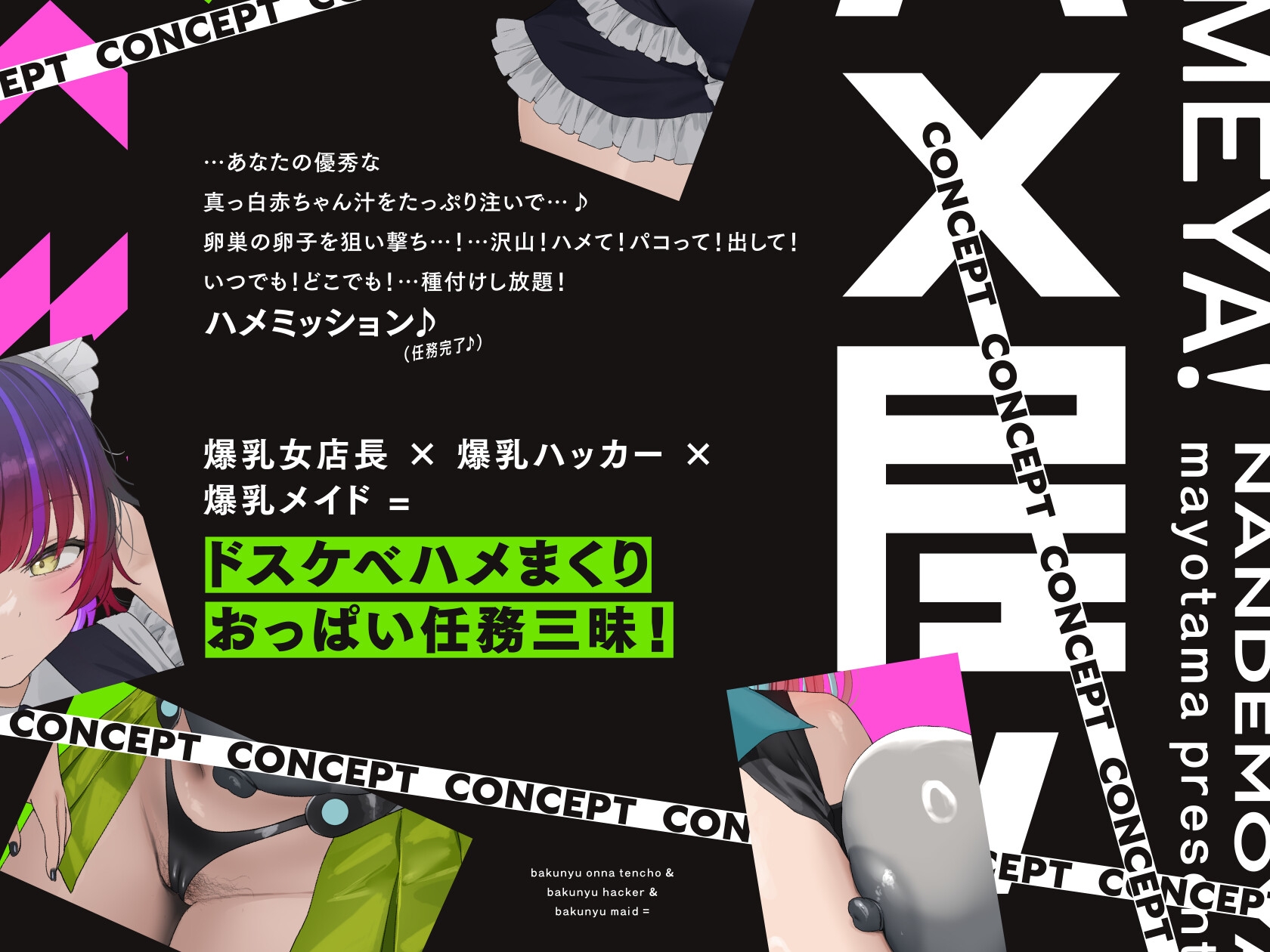 【5/19日まで 早期限定65大特典】【5時間×3人ハーレム×なんでも屋】新米エージェントのボクとドスケベ爆乳女ボス&ハッカー&メイド×3の秘密の子作りハメミッション♪