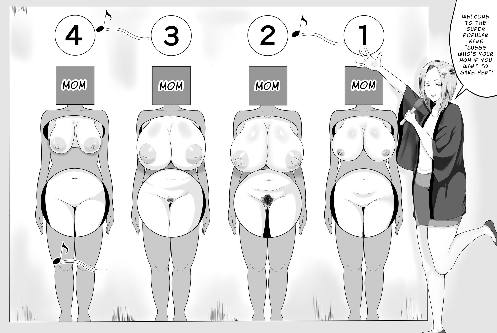 【英語版】巨乳巨尻ママを助けたければママの裸当ててみて