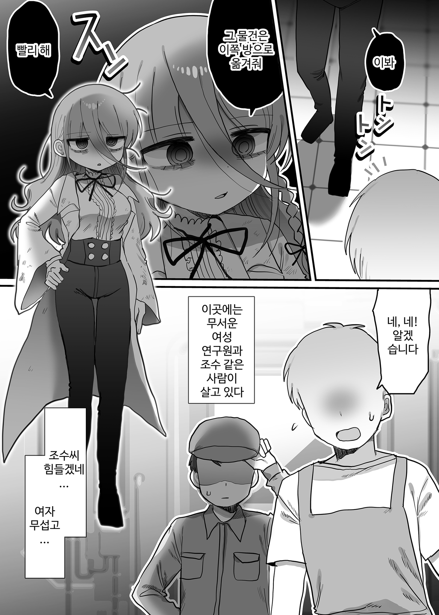 【韓国語版】ダウナー研究者お姉さんと助手のHを覗き見してしまった話。