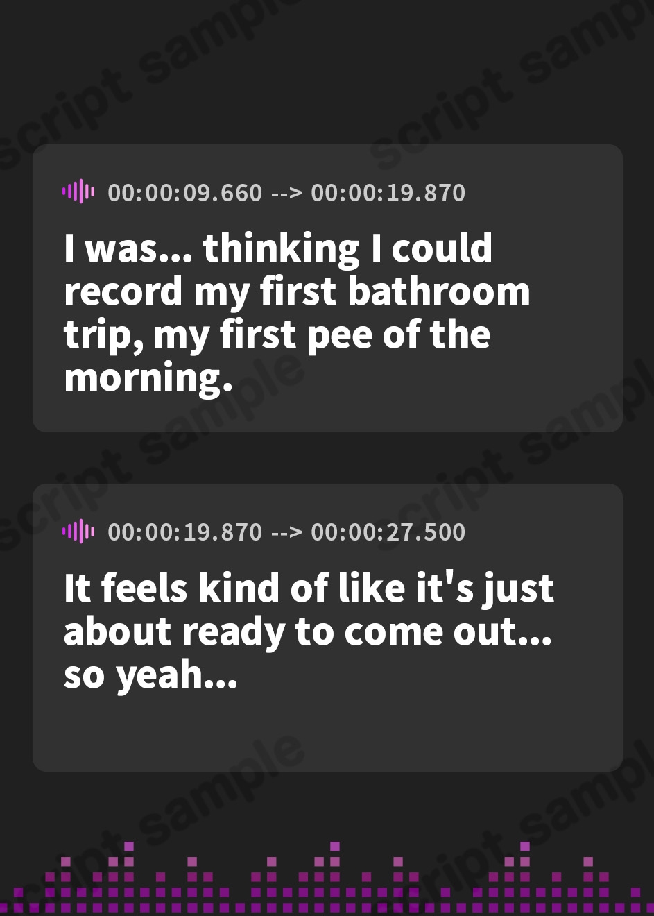【英語版】【おしっこ実演】Pee.37綾瀬ましろのおしっこ録れるもん。~朝一番のおしっこ編~