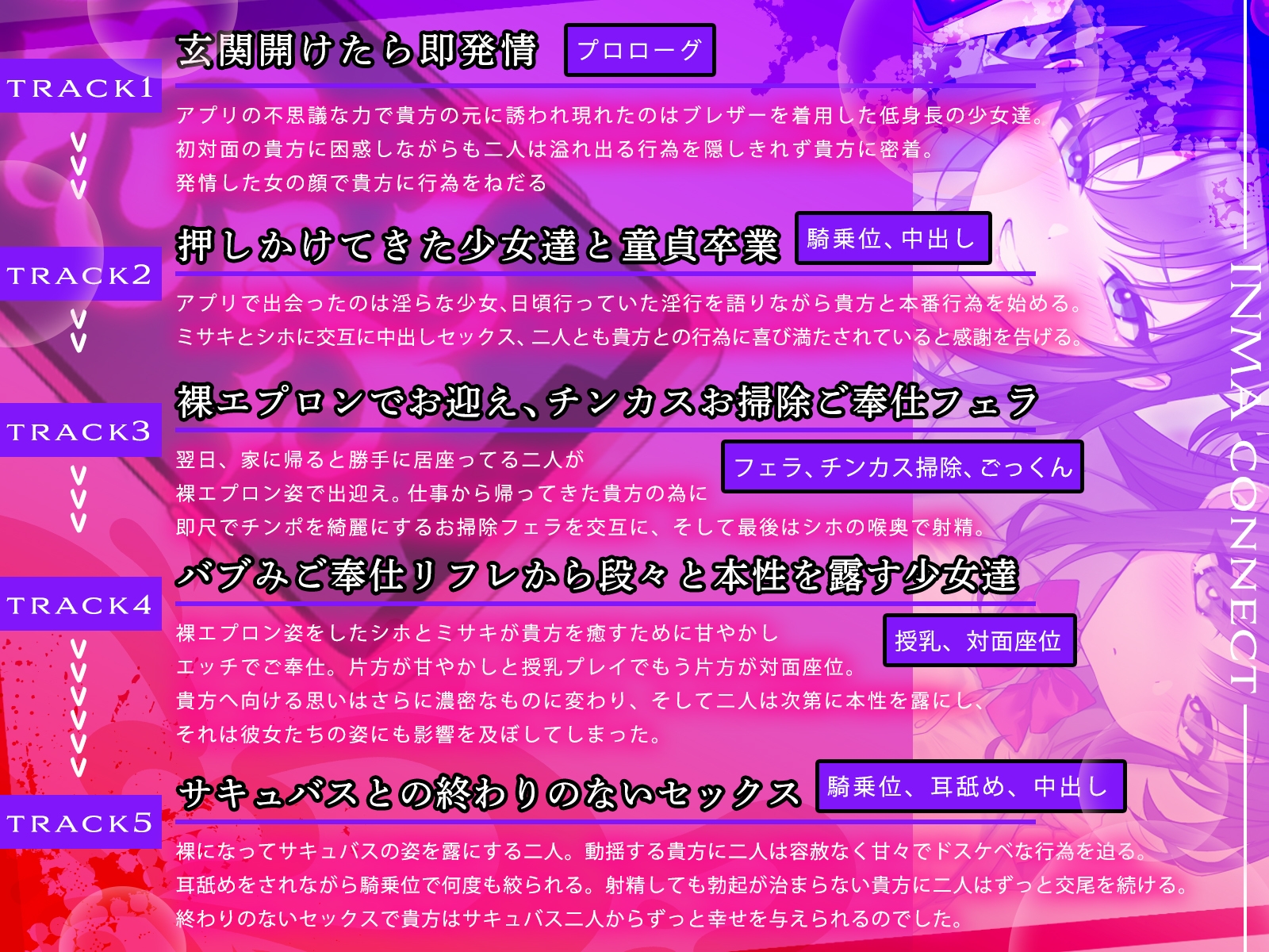 淫魔コネクト～マッチングアプリに呼び出されたのは、制服姿のドスケベサキュバス達でした♡〜【KU100収録】
