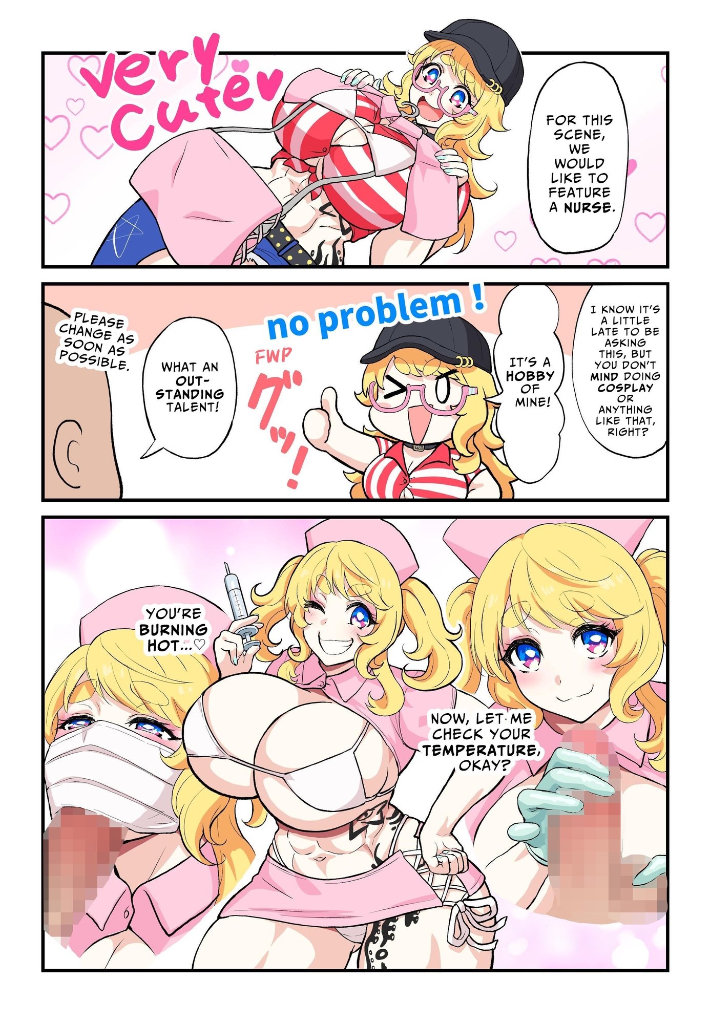 【英語版】筋肉娘たちがはじめてのAV撮影で色んなプレイに挑戦する漫画