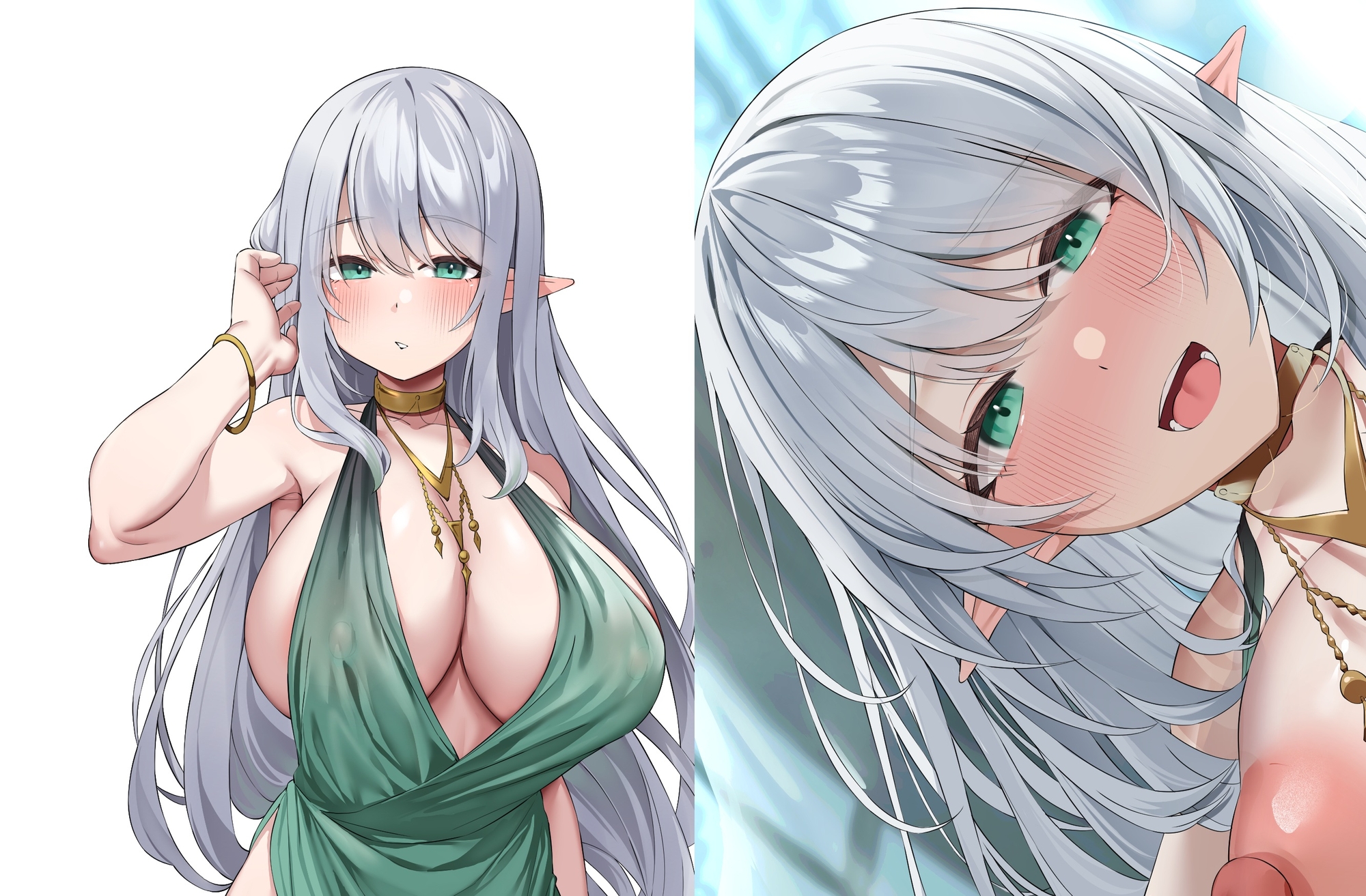 【8大特典】クールなエルフ姫の事務的ご奉仕～次第にいちゃらぶH、本気のドスケベ超密着妊活からの孕ませへ発展していく話～【KU100】