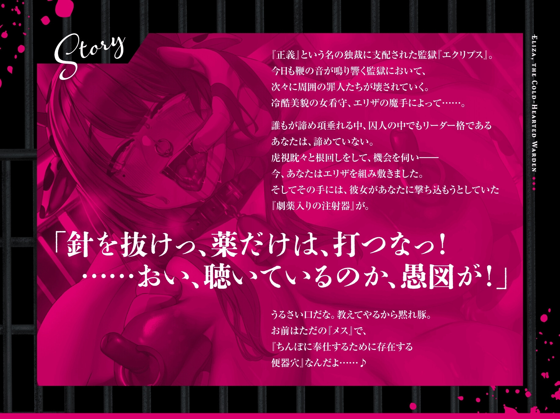 【過激CG集同梱】冷酷女看守エリザ~性格最悪の女看守に立場わからせ人生終了キメセクレ○プ♪お前は今日から無様な底辺肉便器~【監獄に響き渡るきったねえ牛オホ声】