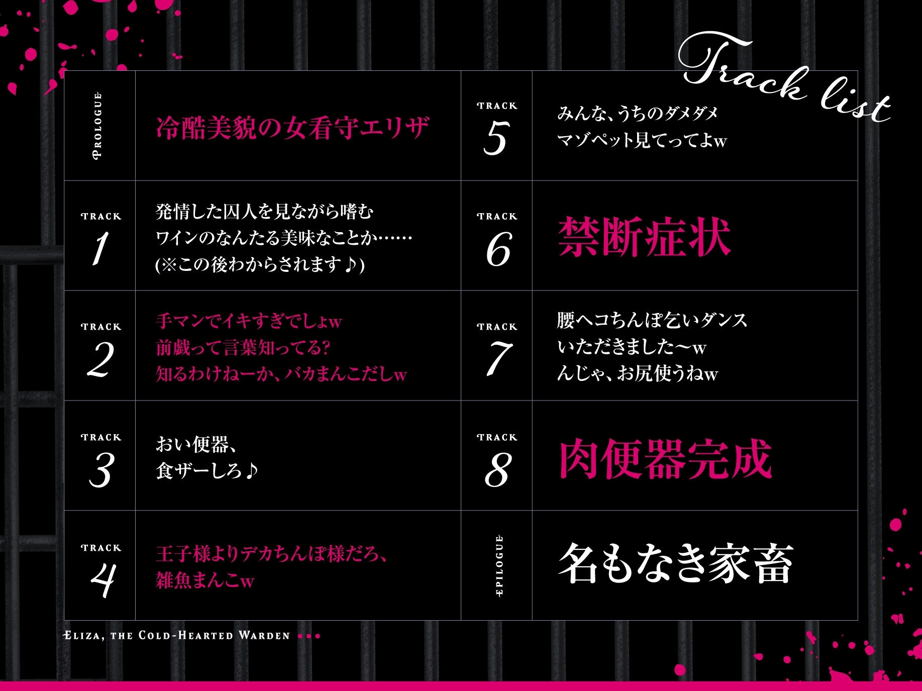 【過激CG集同梱】冷酷女看守エリザ~性格最悪の女看守に立場わからせ人生終了キメセクレ○プ♪お前は今日から無様な底辺肉便器~【監獄に響き渡るきったねえ牛オホ声】