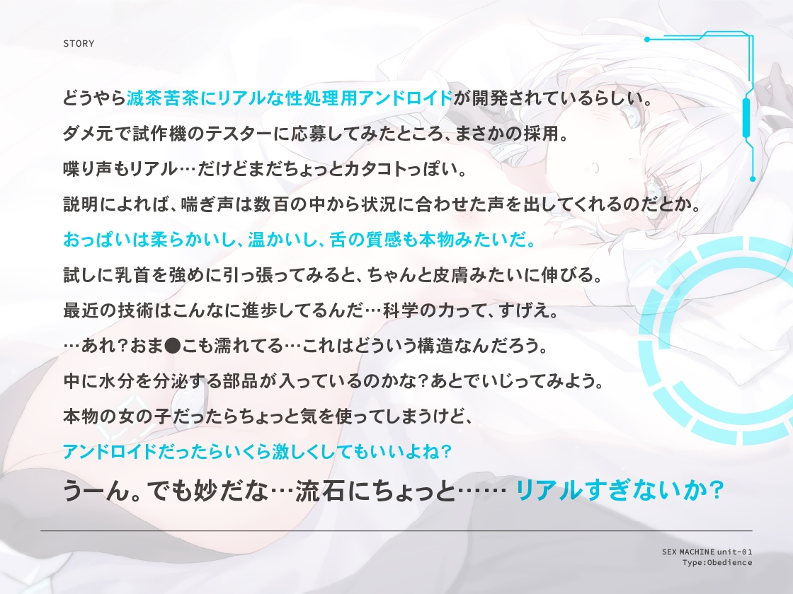 セックスマシーン1号:従順型 ~リアルすぎて怪しいセクサロイドが我が家に届きました~