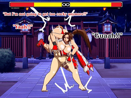格ゲー世界に吸い込まれて日本一のくノ一とバトルファックを楽しんでいたが3ROUND目で遂に決着してしまった English ver
