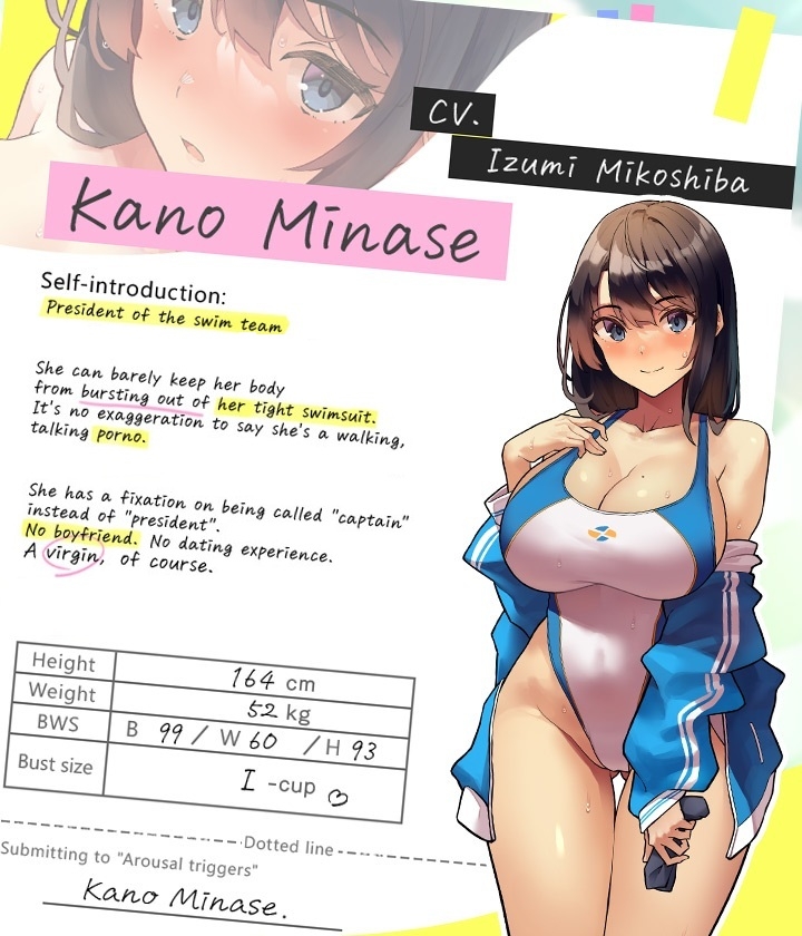 Horny Coaching ~Insta-Corruption Arousal Triggers: Kano Minase of the Oumi Swim Team~