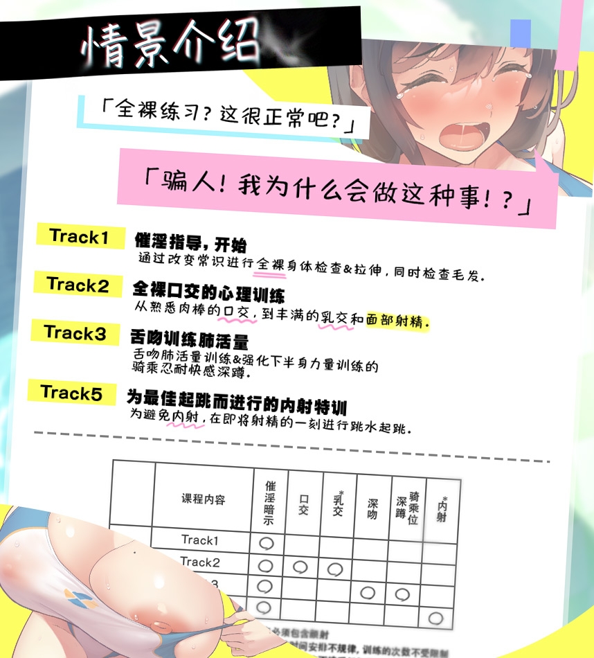 【简体中文版】性春指导～用催淫暗示让她轻易沦陷?青女游泳部・皆濑佳乃的故事～