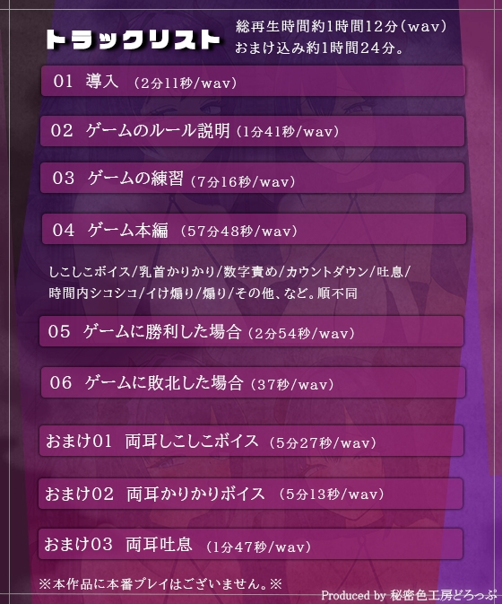 Wサキュバスによるノルマ式乳首責めオナサポゲーム！すべてのノルマの達成を目指せ!【しこしこボイス×かりかりボイス×14のノルマ×密着囁き×マゾ】