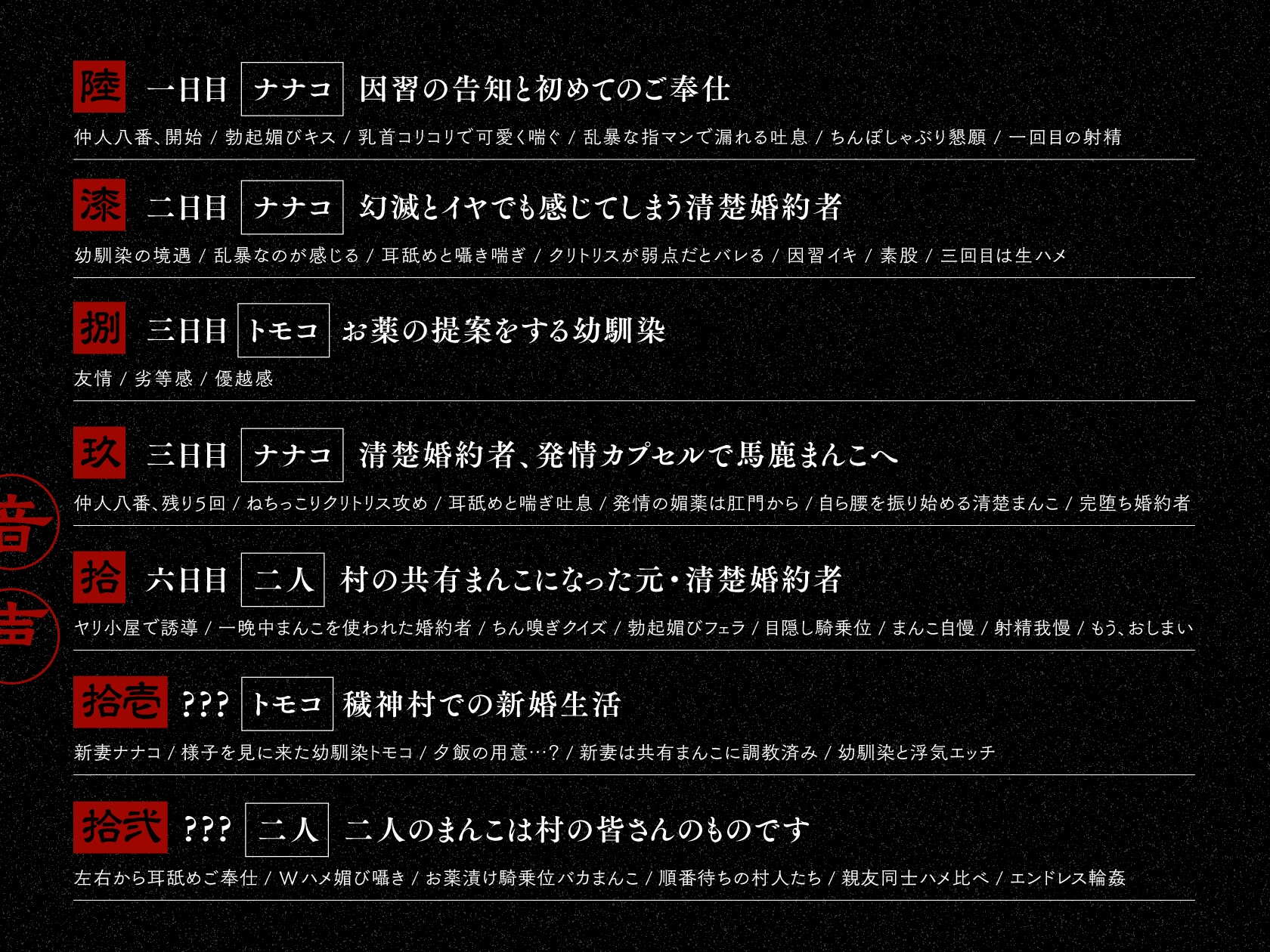 ✅7/17まで早期特典付✅【初夜権×共有まんこ】因習NTR~清楚許婚ハメ媚びオホ堕ち×淫乱幼馴染むっつり濡れまんこ~