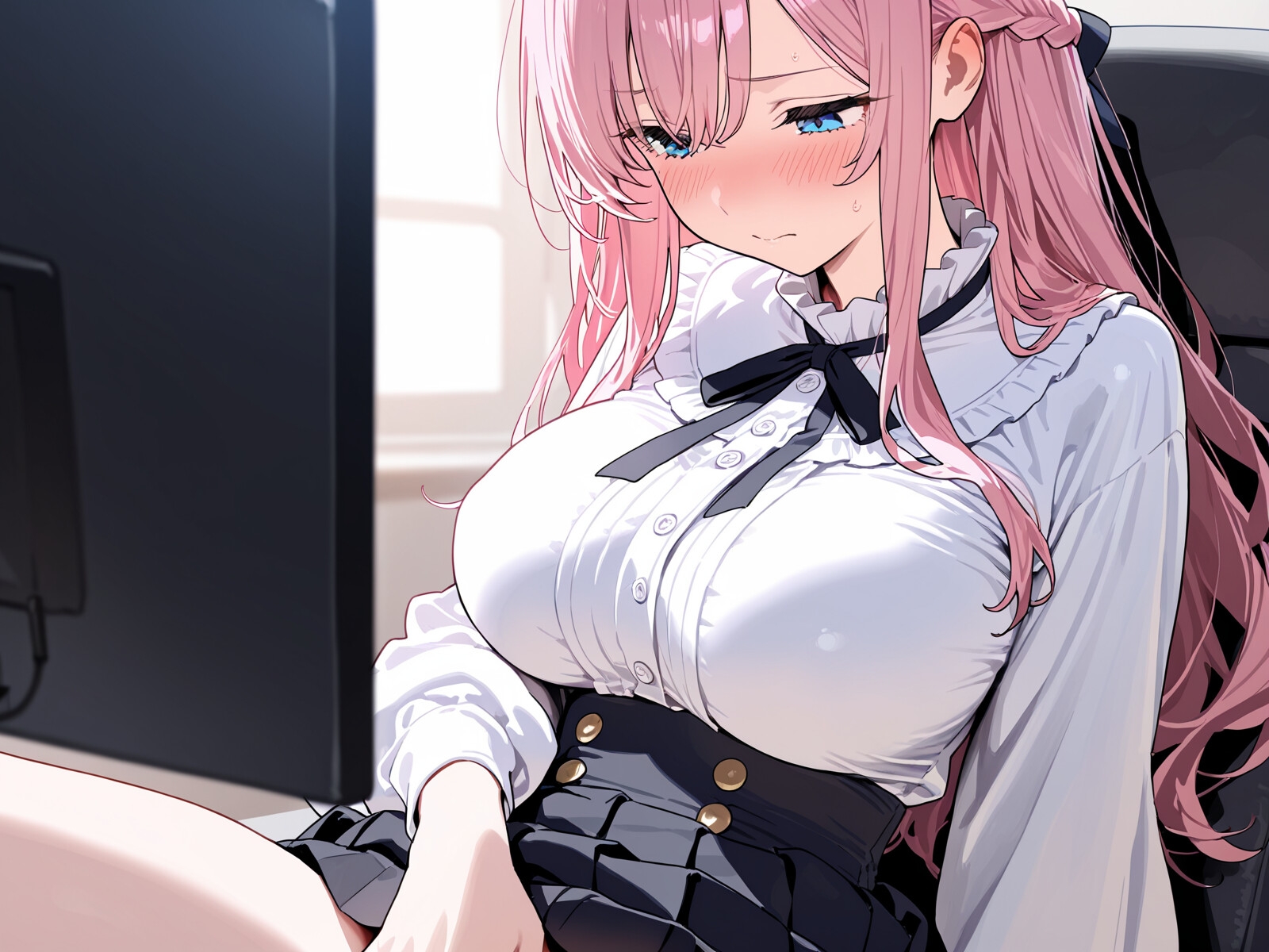 【オナニー実演】処女声優がアダルトビデオを観ながらオナニー！マッサージ中にエッチなことをされちゃう女の子のビデオを見ながら......