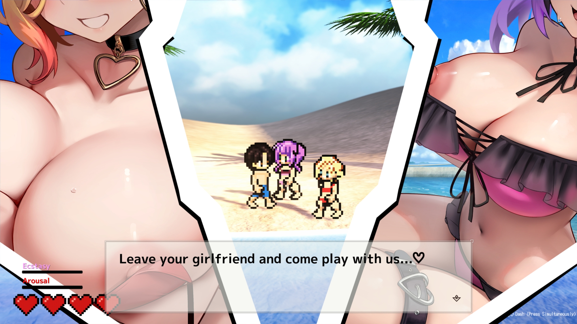 [ENG TL] Isekai Beach [Live 2D! Run from Horny Girls!]