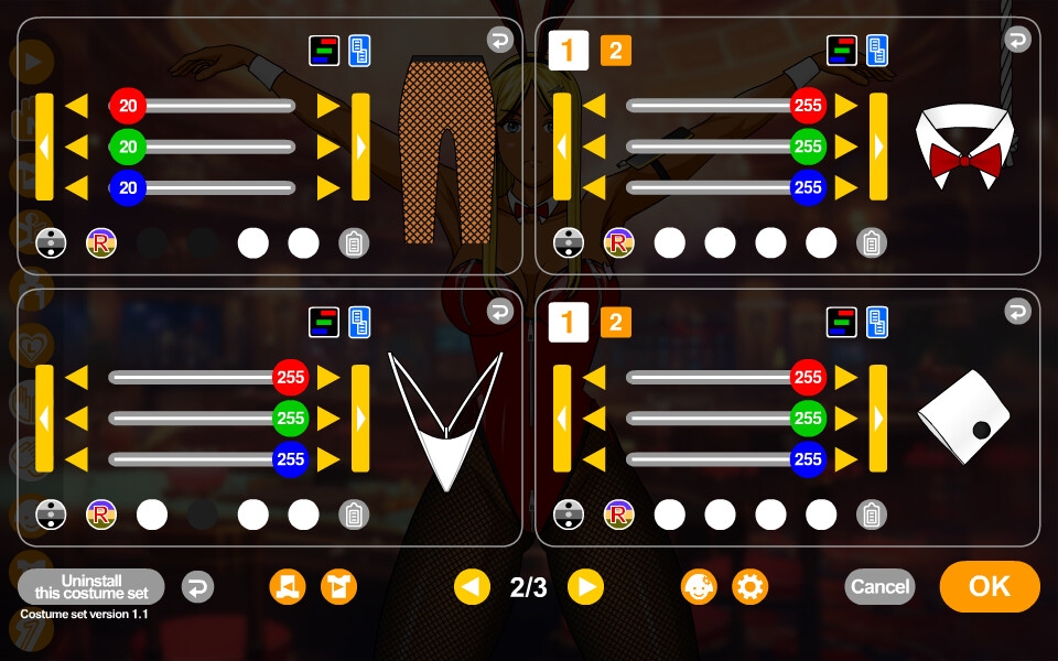 PCS#02 Hなバニースーツ - おさわりガール追加コスチュームセット