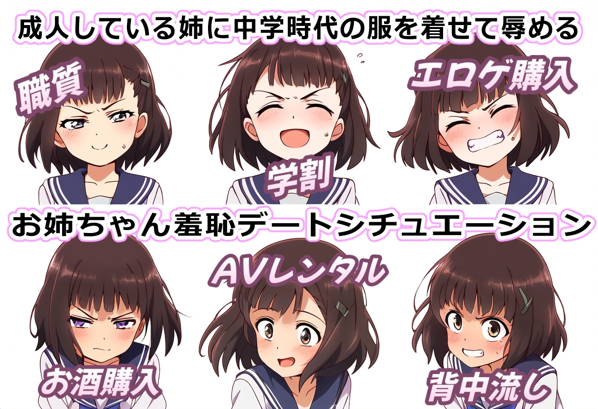 童顔お姉ちゃんの弱みを握って制服コスプレ羞恥デート