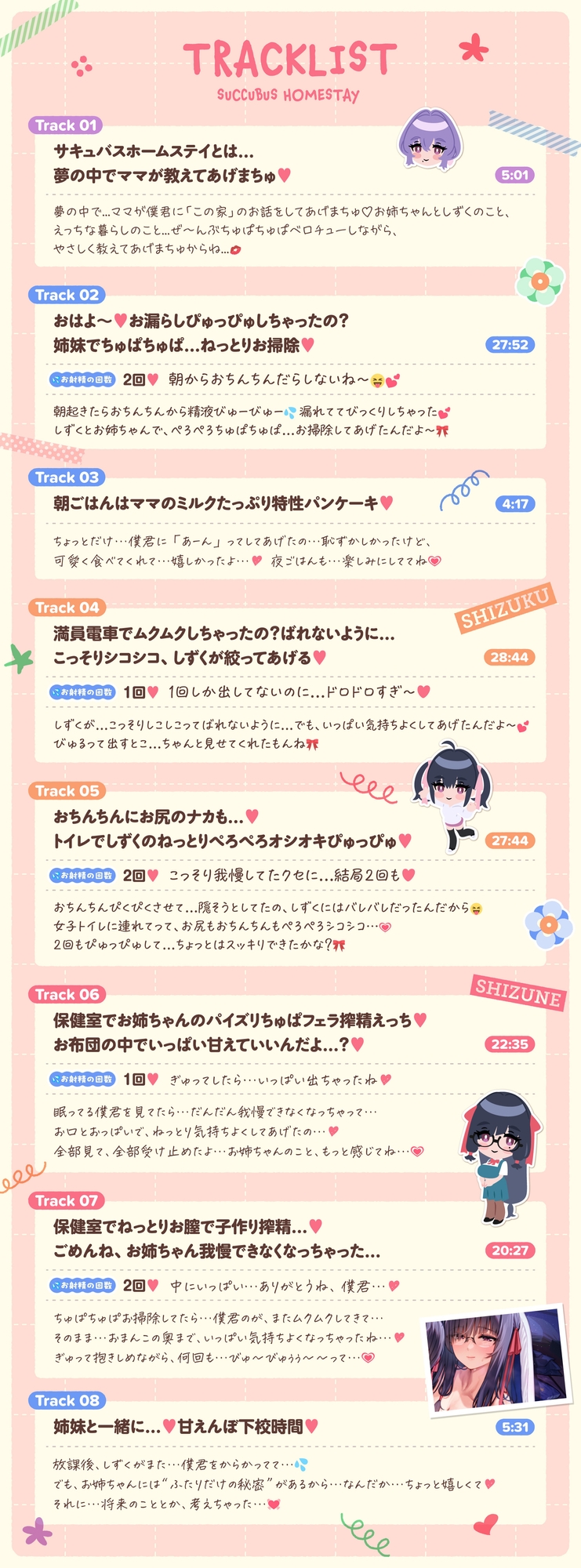【たっぷり5時間】サキュバスホームステイ 姉妹とねっとりイチャらぶ性活 お射精たっぷり中出しえっち編