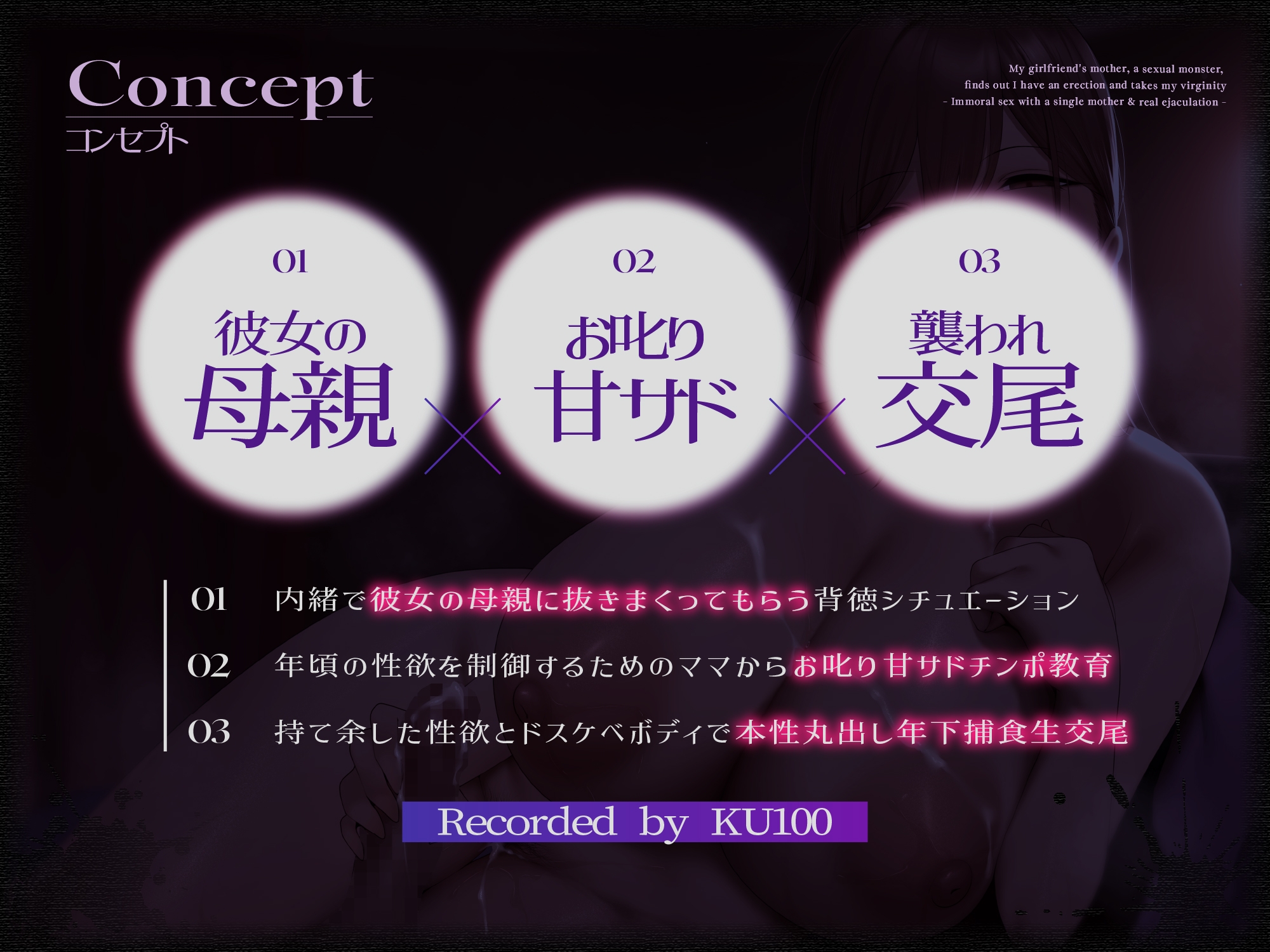 【カノ母逆NTR/期間限定25%OFF】性欲モンスターな彼女の母親に勃起バレして童貞を喰われる～シンママとズルズル背徳交尾&本気射精～【KU100】