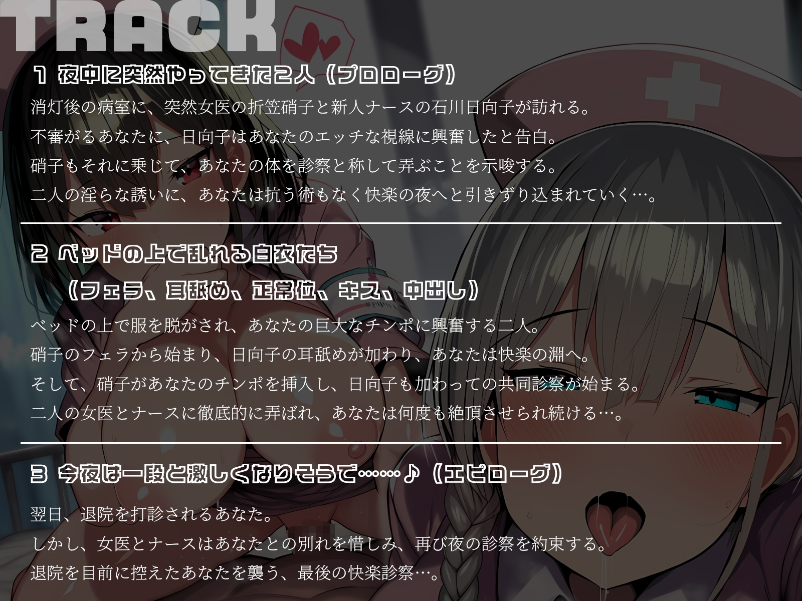 【KU100】面食い女医とMナースの秘密の診察室～W巨乳ナースによる、朝まで絶頂入院生活～