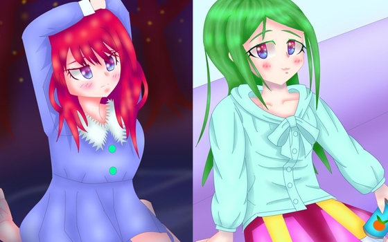 いれいざーイラスト集10,膝座りとソファ