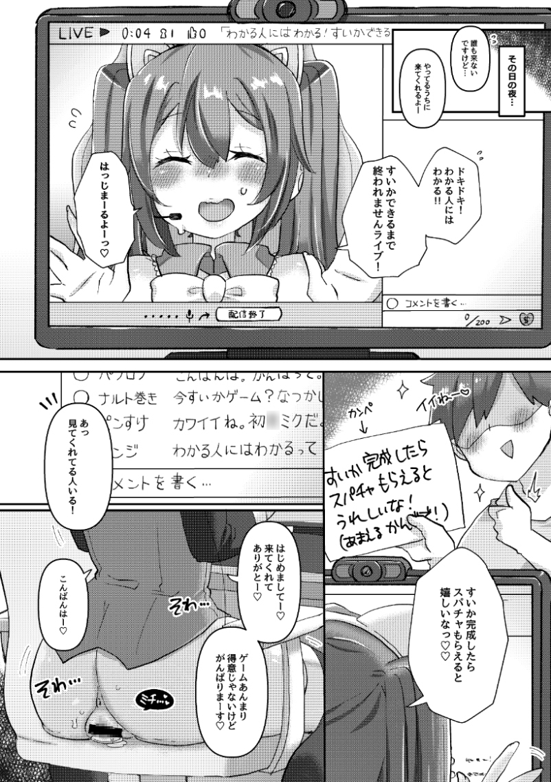 ミクちゃんはライブ配信中えっちな姿をさらしてしまったようです