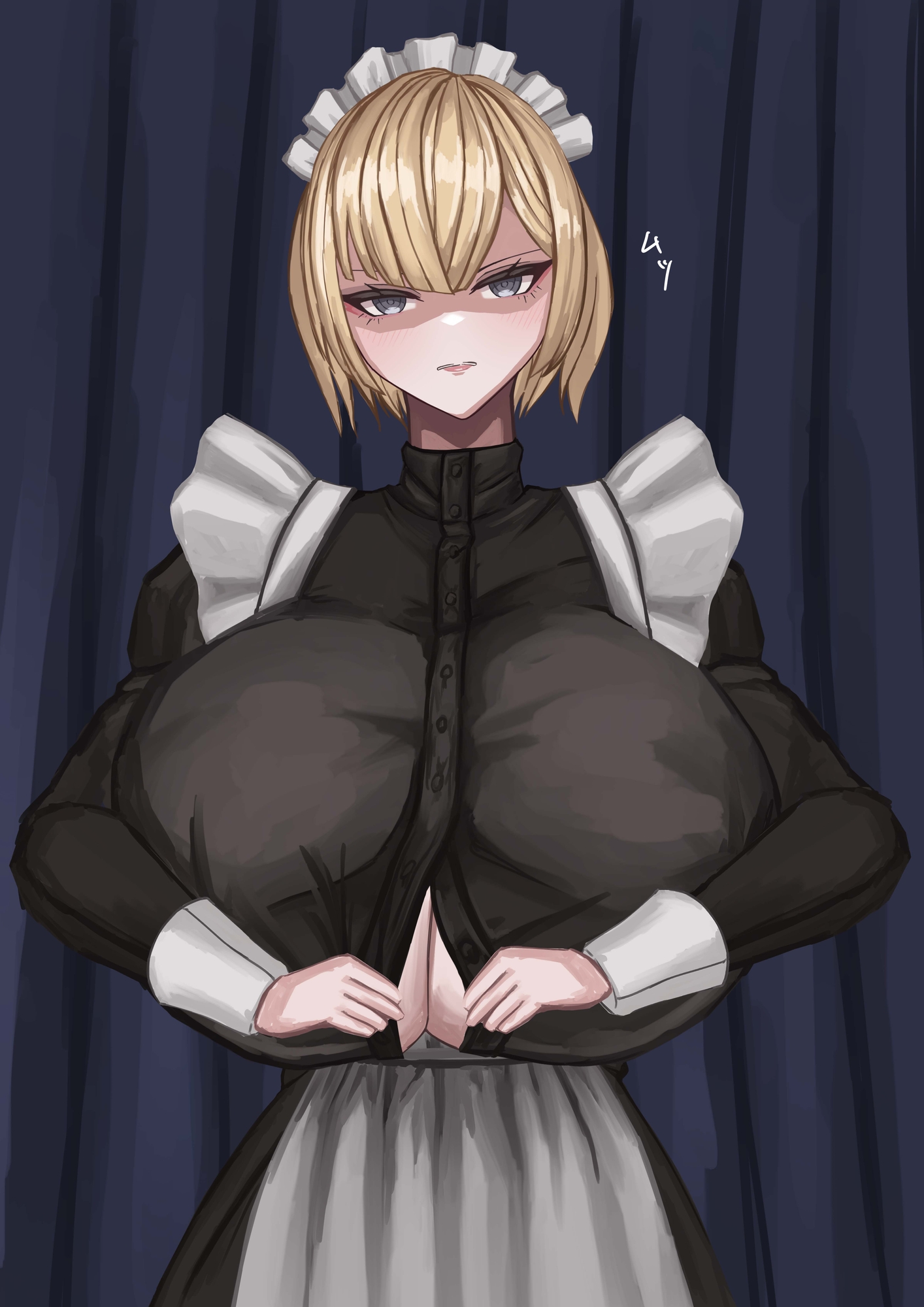 金髪巨乳メイドご奉仕パイズリ