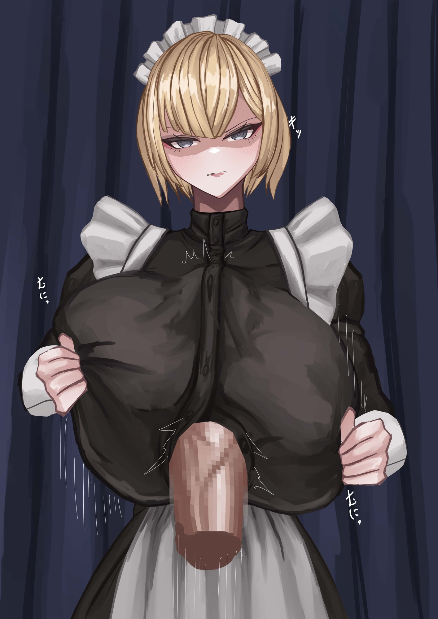 金髪巨乳メイドご奉仕パイズリ