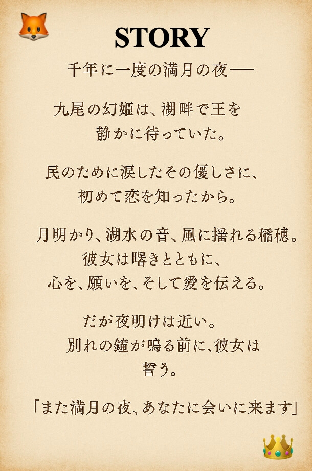 【月影の恋歌】九尾の幻姫と王の出合い
