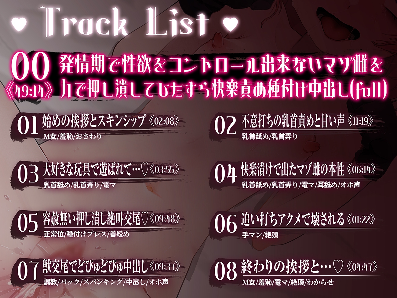 【実演収録】発情期で性欲をコントロール出来ないマゾ雌を力で押し潰してひたすら快楽責め種付け中出し【ハイレゾ音声】