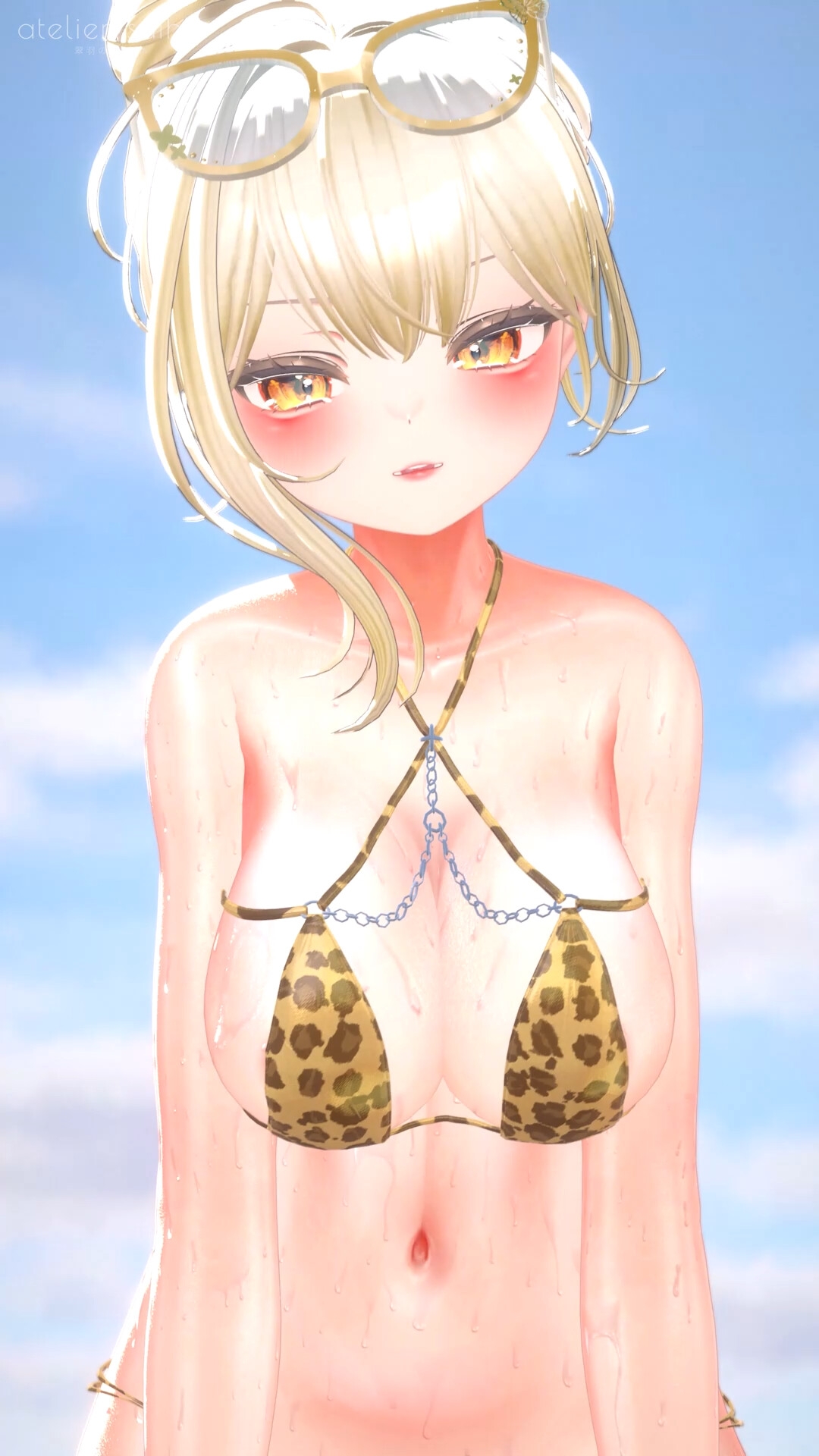 ビーチで彼女と露出おほ声えっちしちゃう動画