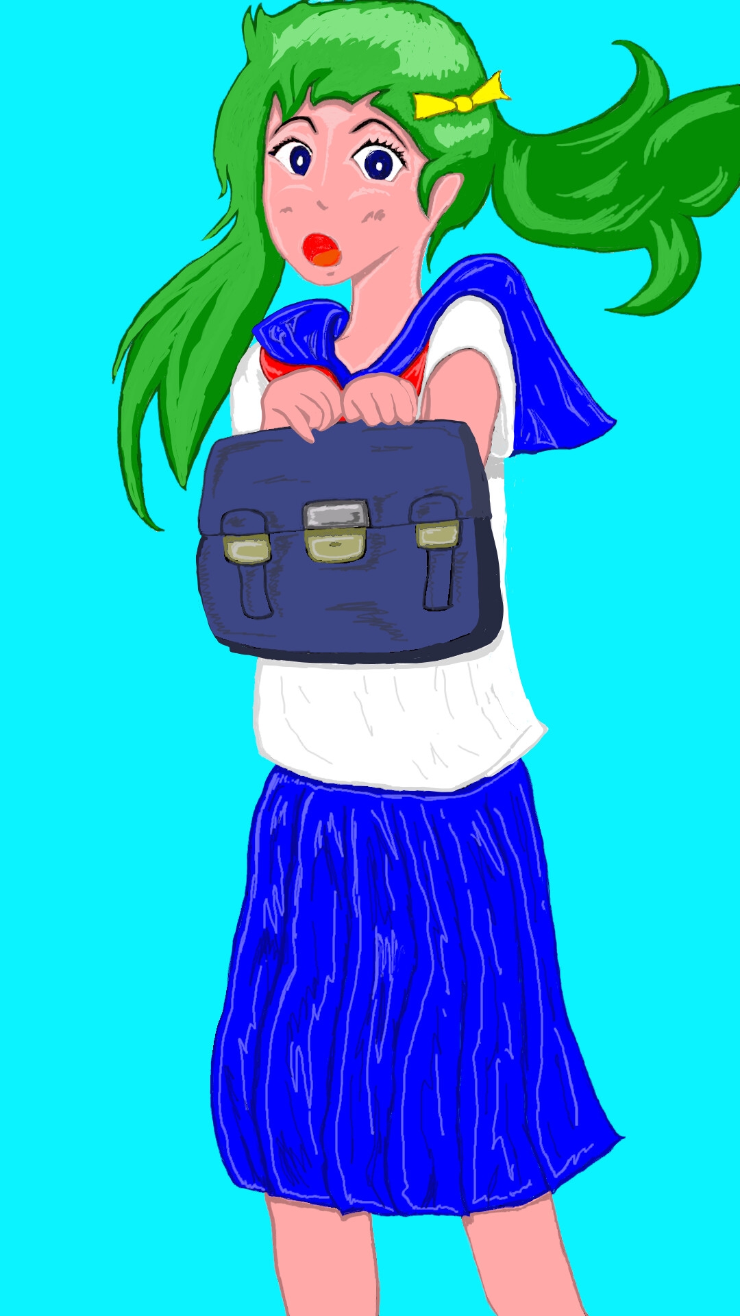 日焼けセーラー服ツインテール美少女ブロック崩し