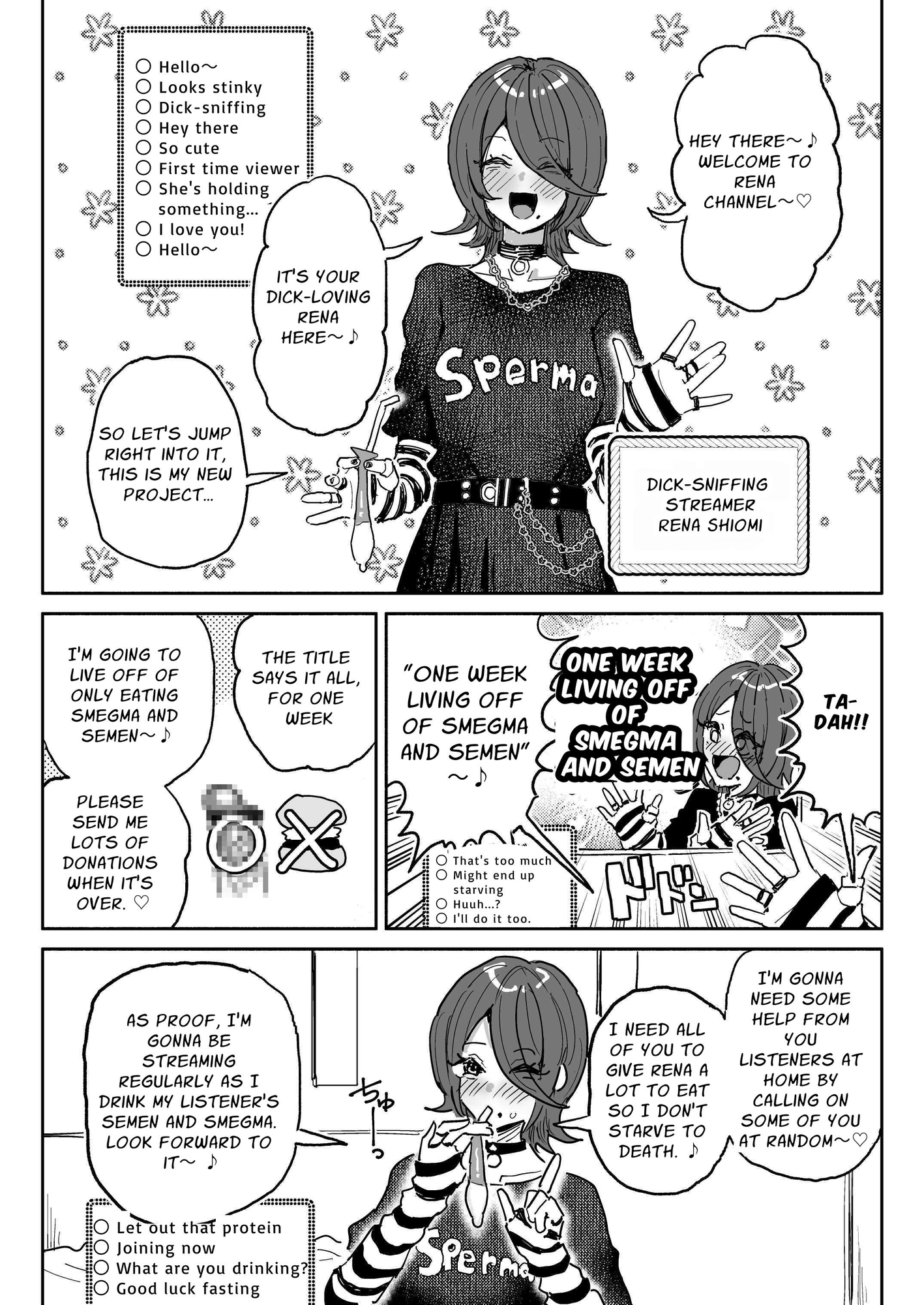 【英語版】ちん嗅ぎ系配信者1週間チンカスザーメン生活