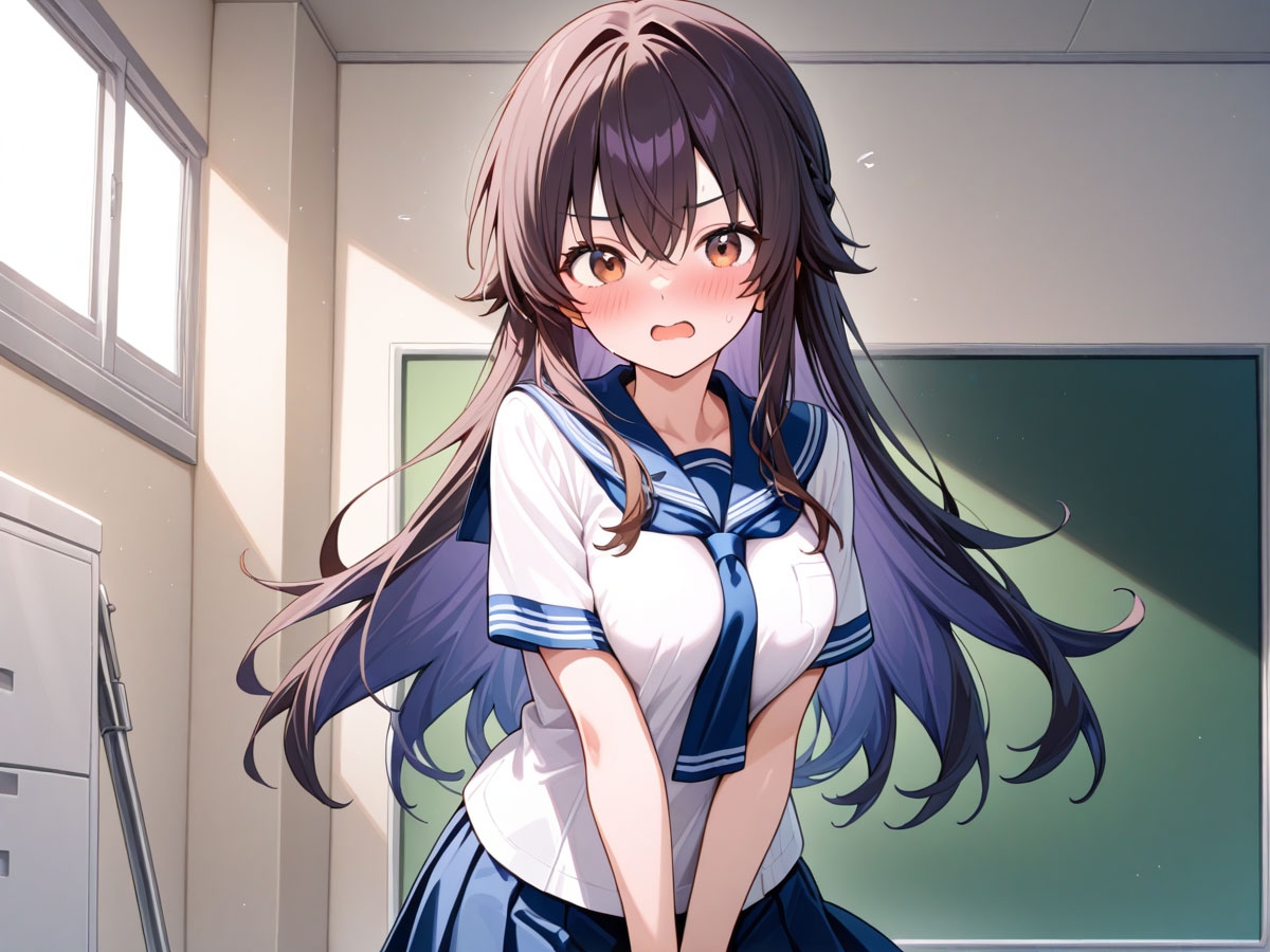 【NTR】文化祭前夜の準備室でヤリチン先輩に処女彼女を寝取られました…