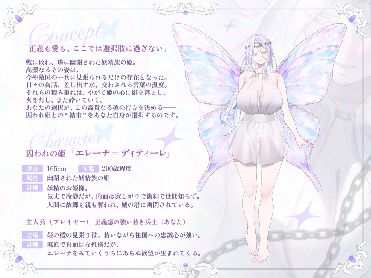 幽閉堕ち妖精姫×正義の門番=あなたは彼女をどう救済しますか?【ルート選択式】