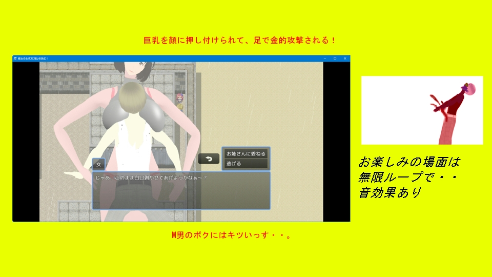 痴女の女ボスに戦いを挑む勇者