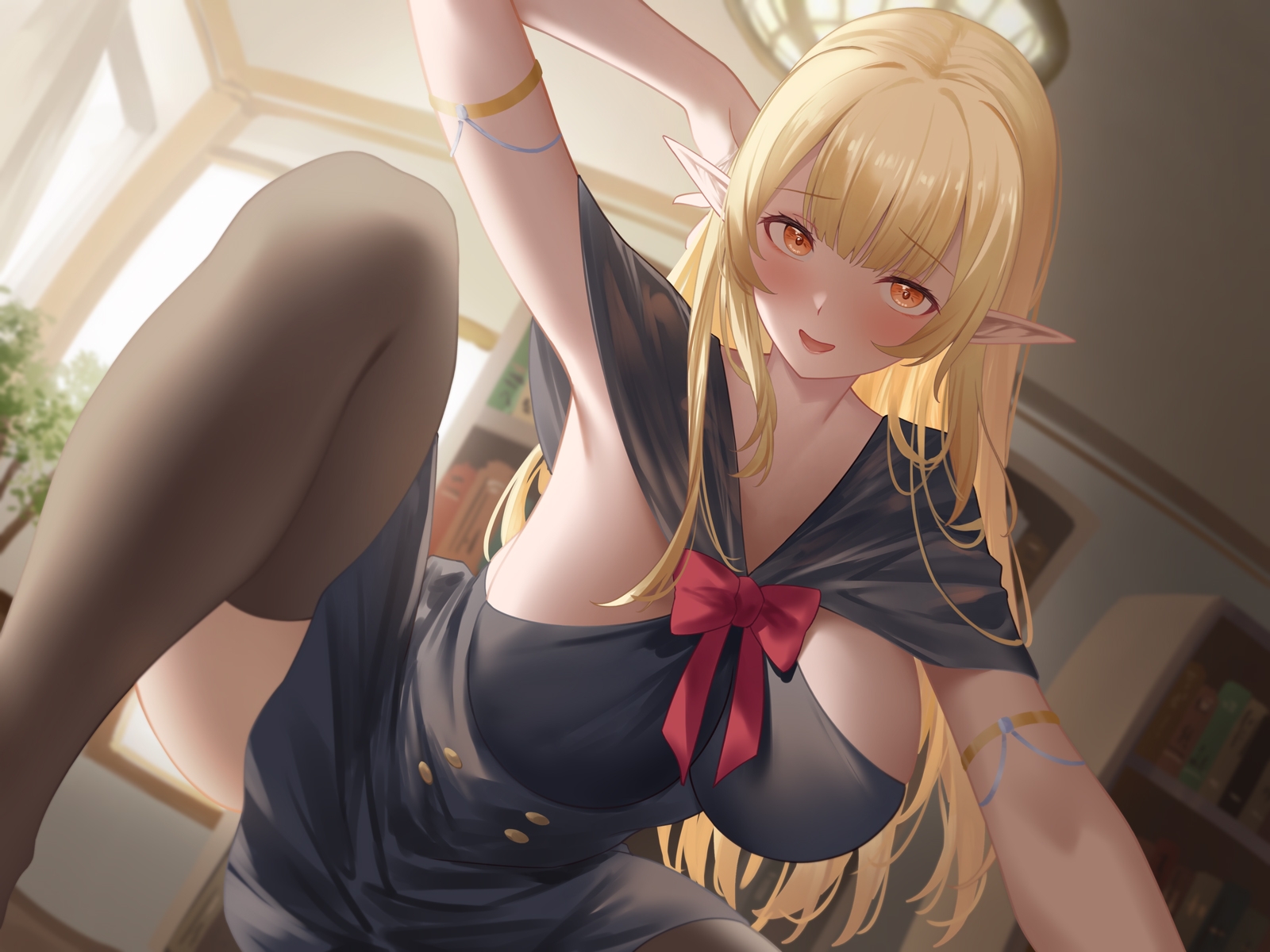 大人しそうな司書エルフが豹変…魔法で拘束逆レ○プ～逃げても無駄ですよ♡連続中出し性奴○堕ち～