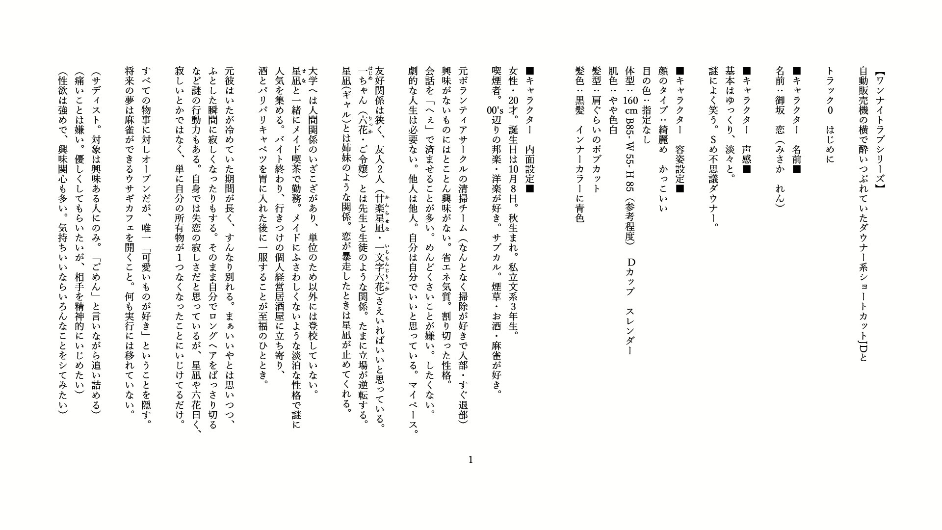 【サークル処女作記念100円♡】自動販売機の横で酔いつぶれていたダウナー系ショートカットJDと_前編【Lovecollevtion_Erosonica_ワンナイトシリーズ】