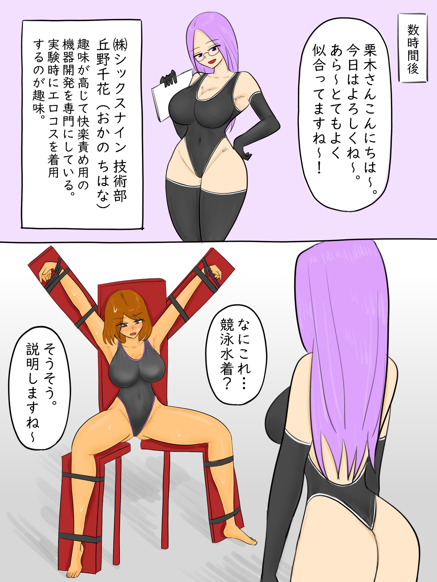 AI搭載ハイテク競泳水着で拘束&快楽責め実験