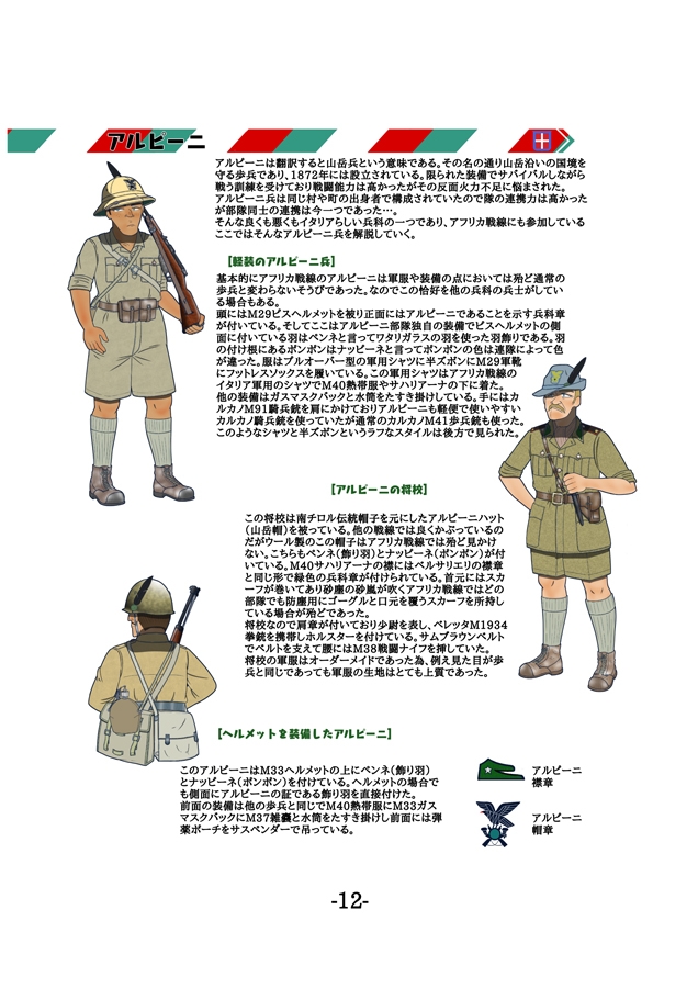 作画の為の私家版 イタリア軍装備図解 アフリカ戦線編