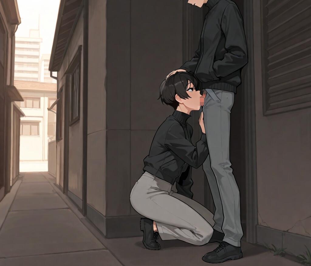 王子様系ボーイッシュ女子を脅して大学の校舎の影でフェラと中出しした話【中出し/フェラ/生放送】