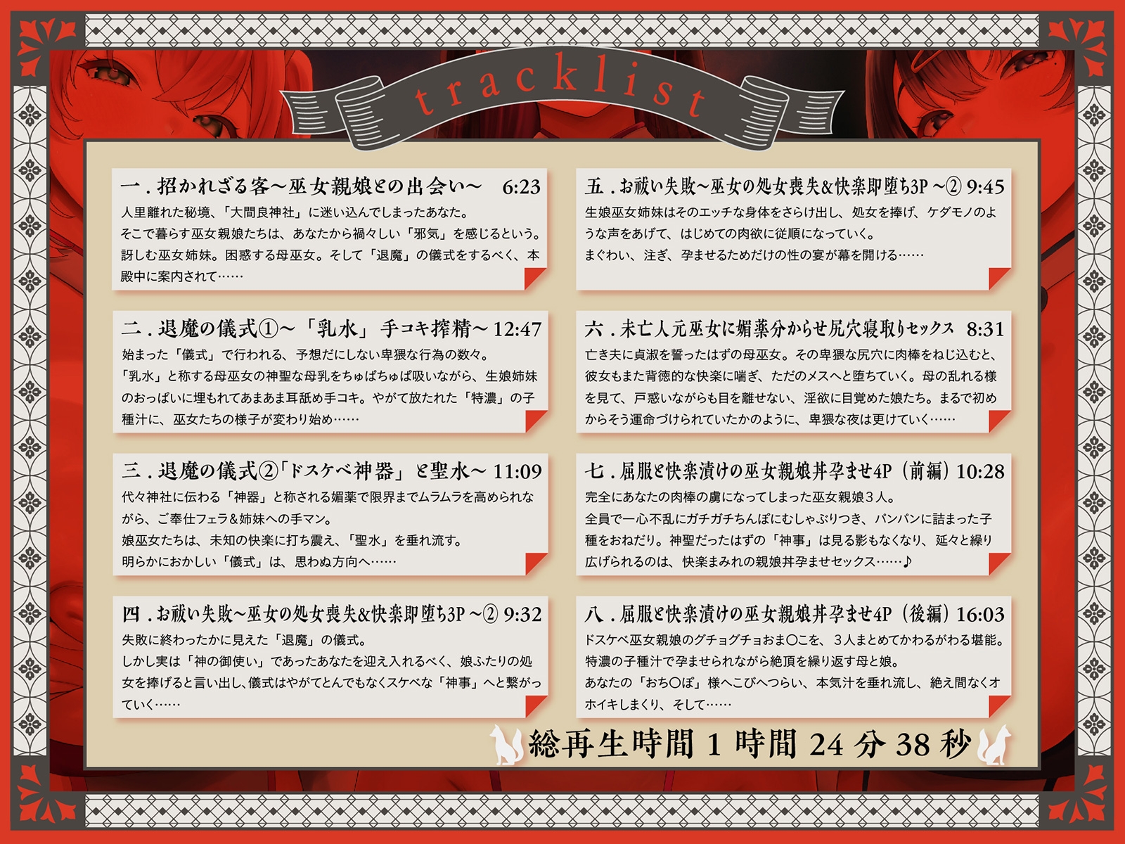 【巫女×孕ませ×親娘丼4P】祓い、孕ませ。～ドスケベ巫女親娘に神聖で特濃な子種を注ぎまくる「儀式」に迷い込んだ夜～