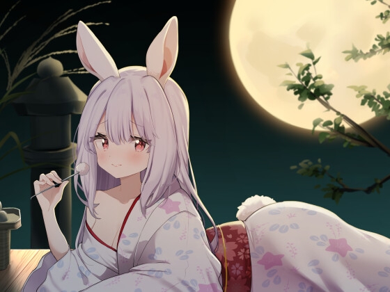 ウサ耳仲居と月灯りの寝台旅館【耳かき・梵天・添い寝・心音・なでなで】