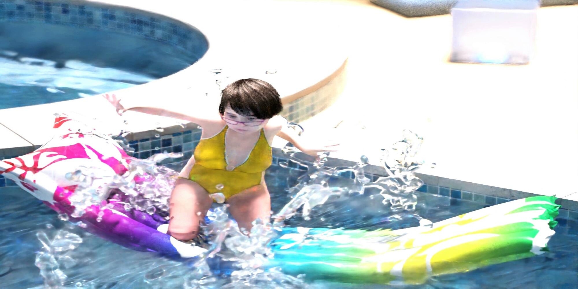 プールでおしっこをする