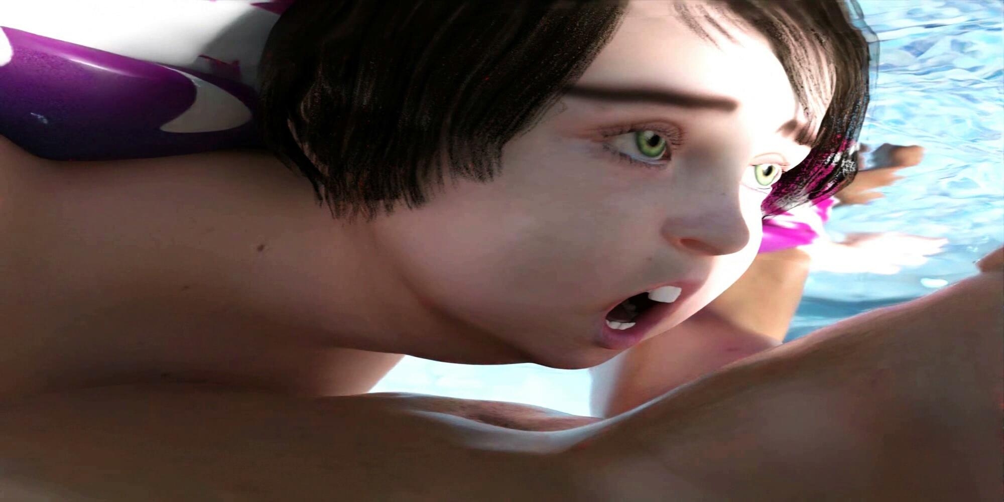 プールでおしっこをする