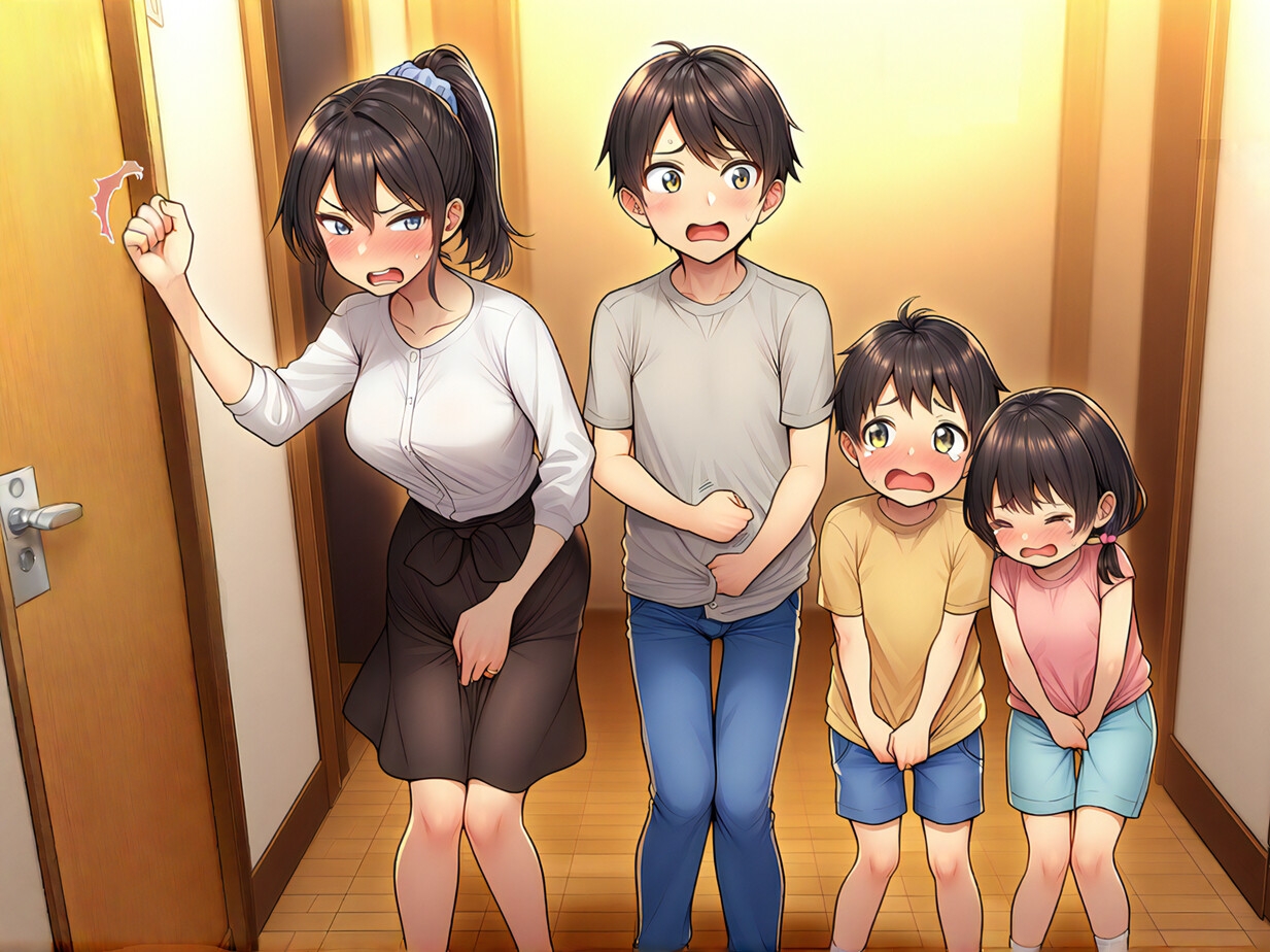 【おしっこ我慢】がまんの限界！ トイレのドアをドンドン叩きまくる！